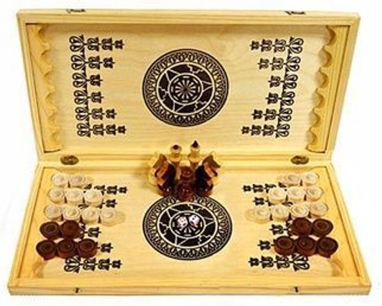 Настольная игра Шахматы, шашки, нарды 3 в 1
