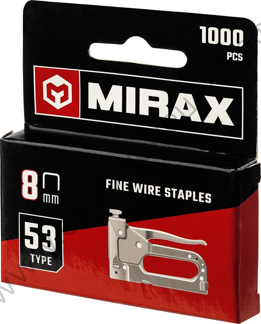 MIRAX тип 53 (A/10/JT21) 8 мм, 1000 шт, калибр 23GA, скобы для степлера (3153-08)