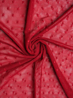 Сетка эластичная бордовая в горошек 5 мм метражом