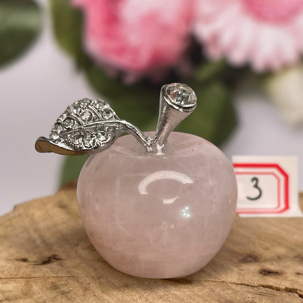35737 Розовый кварц Яблоко фигурка 25*30мм-18