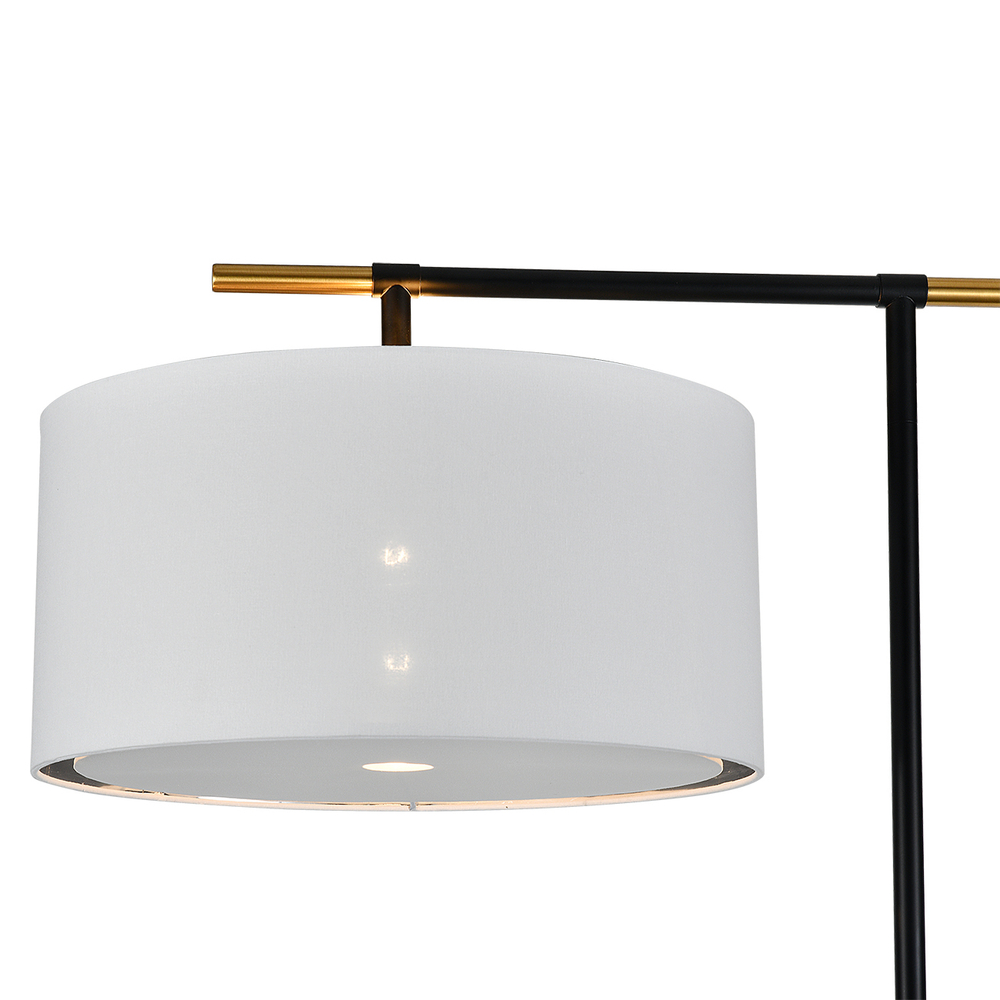 Напольный светильник 1x60Вт E27, металл/ткань, чёрный