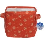 Коробка для хранения «ИДЕЯДОМА», принт снежинки, цвет красный, 20,5*14*17см, (лейбл Селфи)