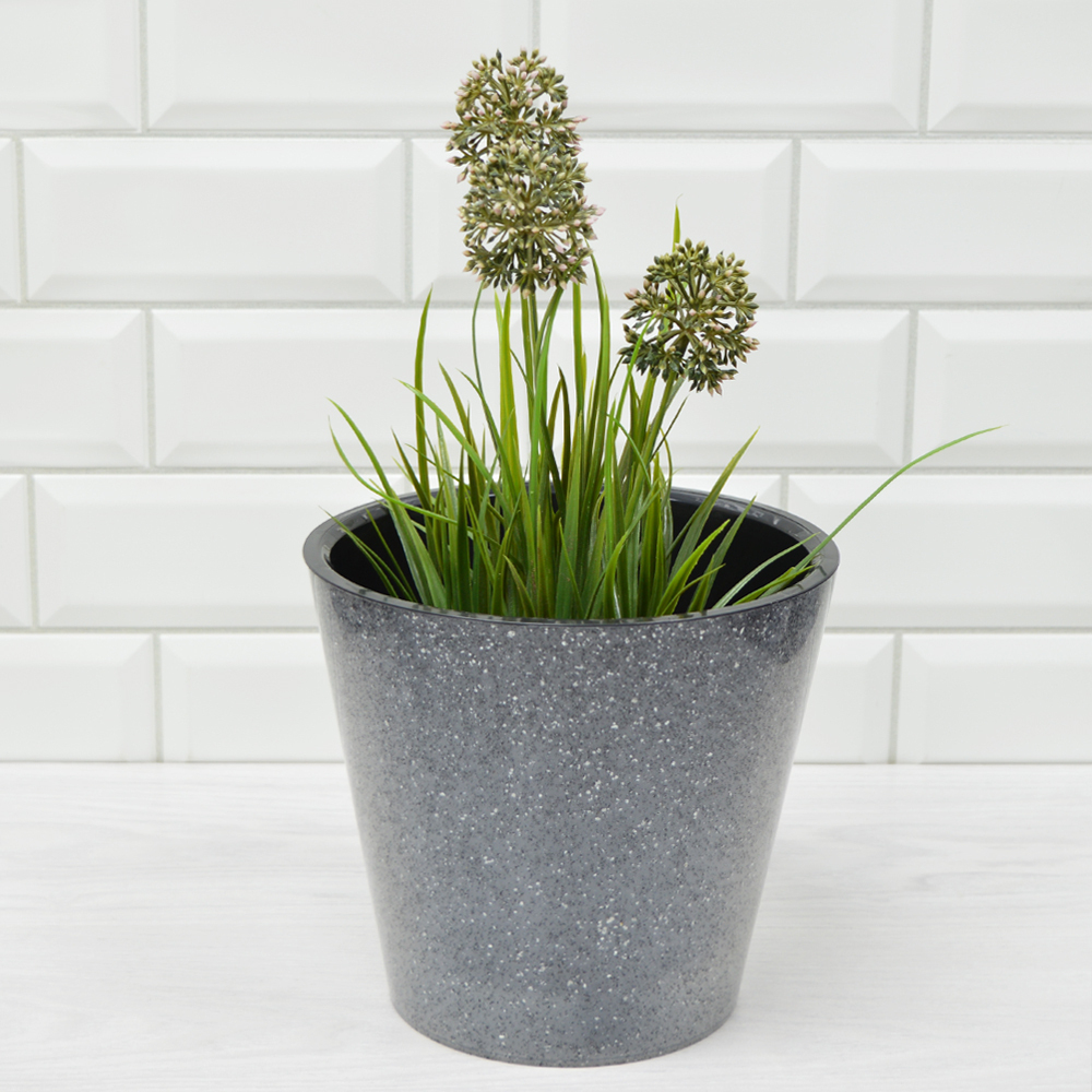 Горшок цветочный Grenada 4л D200мм (гранит светло-серый)