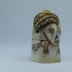 Нэцкэ Фукурокудзю с колосьями и корзиной рыбы