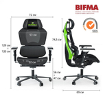 Компьютерное кресло (для геймеров) Eureka TYPHON, зеленый (ERK-GC05-G)