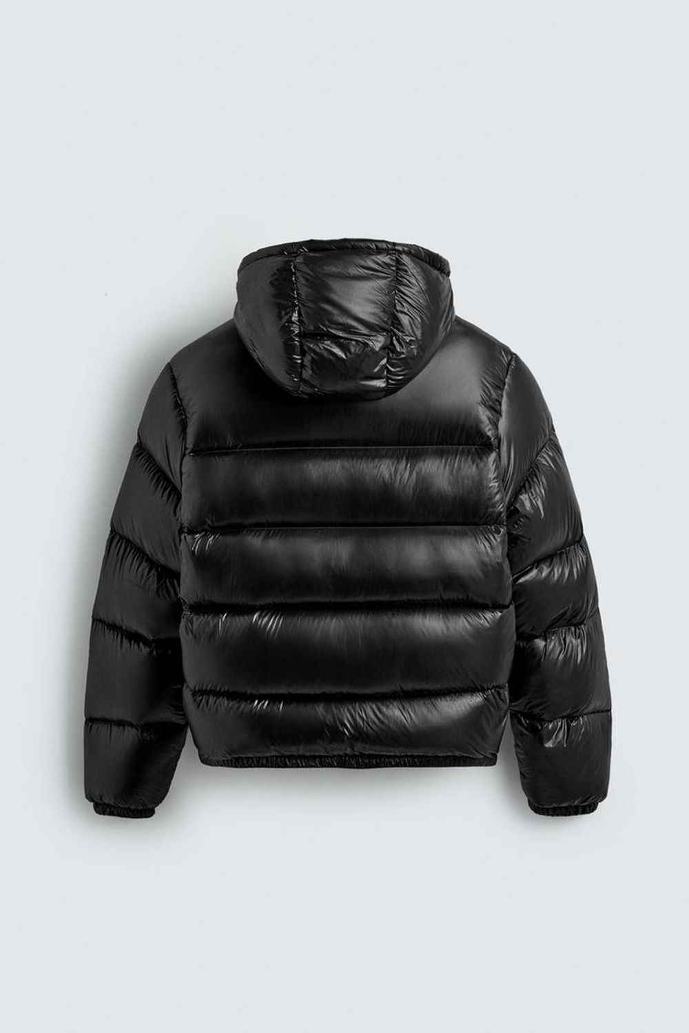 ZARA ПУХОВИК WATER-REPELLENT С НАПОЛНИТЕЛЕМ ИЗ 100% ПЕРА, ЧЕРНЫЙ