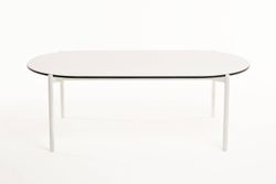 "Диего" журнальный стол из HPL 120х60 H40, каркас белый муар, цвет "молочный"