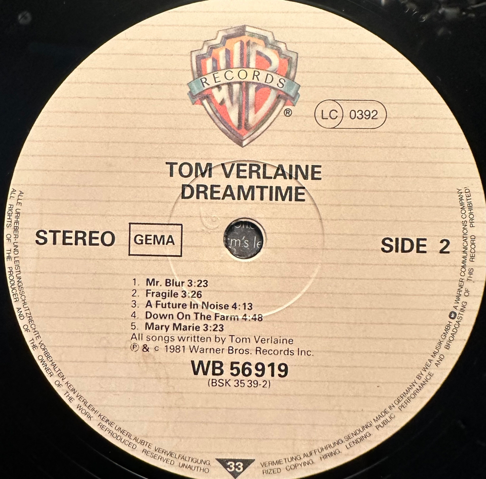 Tom Verlaine - Dreamtime (Германия 1981г.)