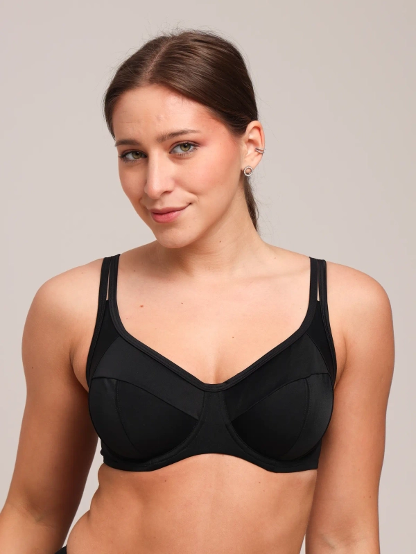 Купальный бюст Zebra мягкая чаша на каркасах (черный)