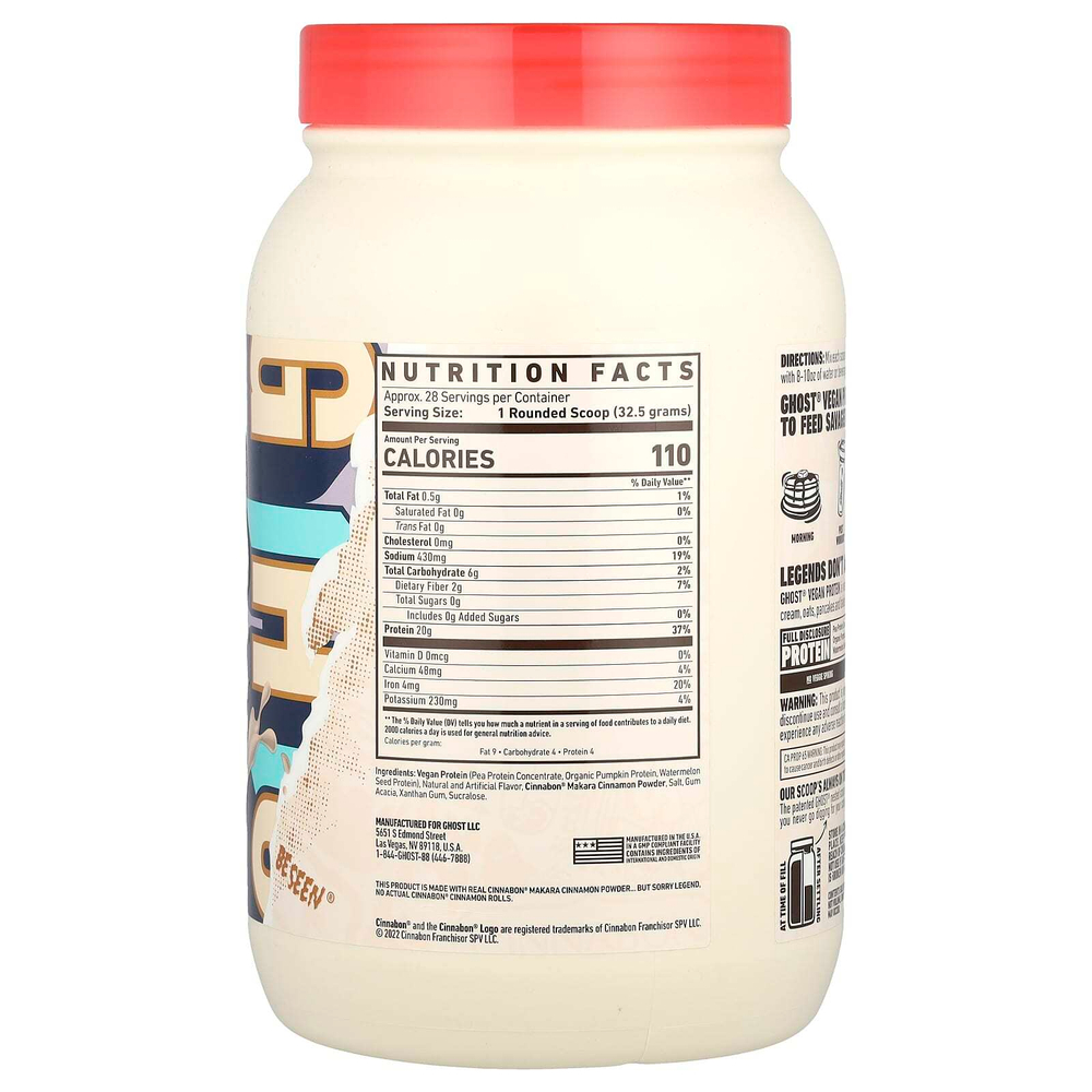Ghost, Vegan Protein, Cinnabon®, 910 г (2 фунта)