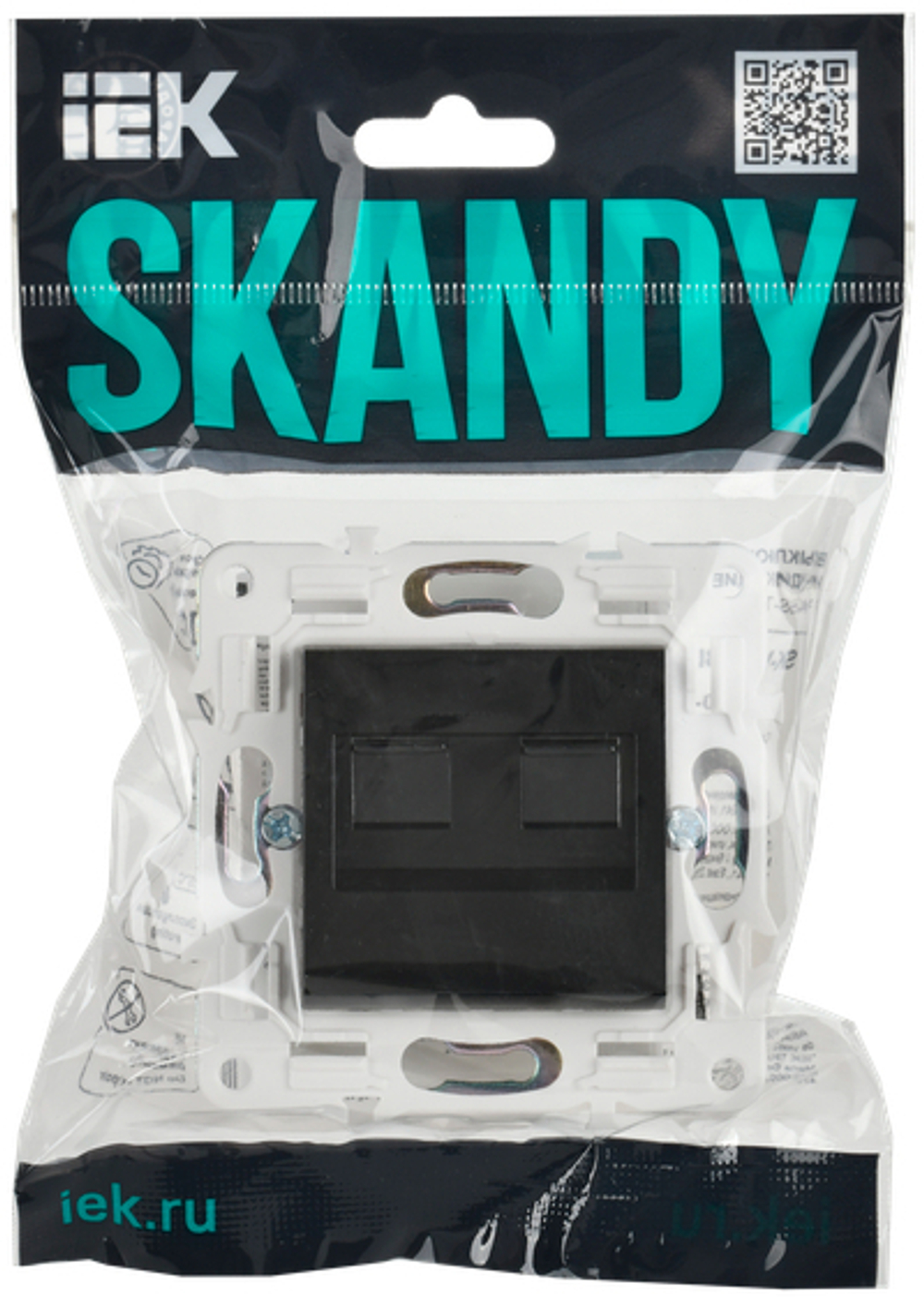 SKANDY Розетка компьютерная двойная RJ45 кат.6 SK-K04Bl черный IEK
