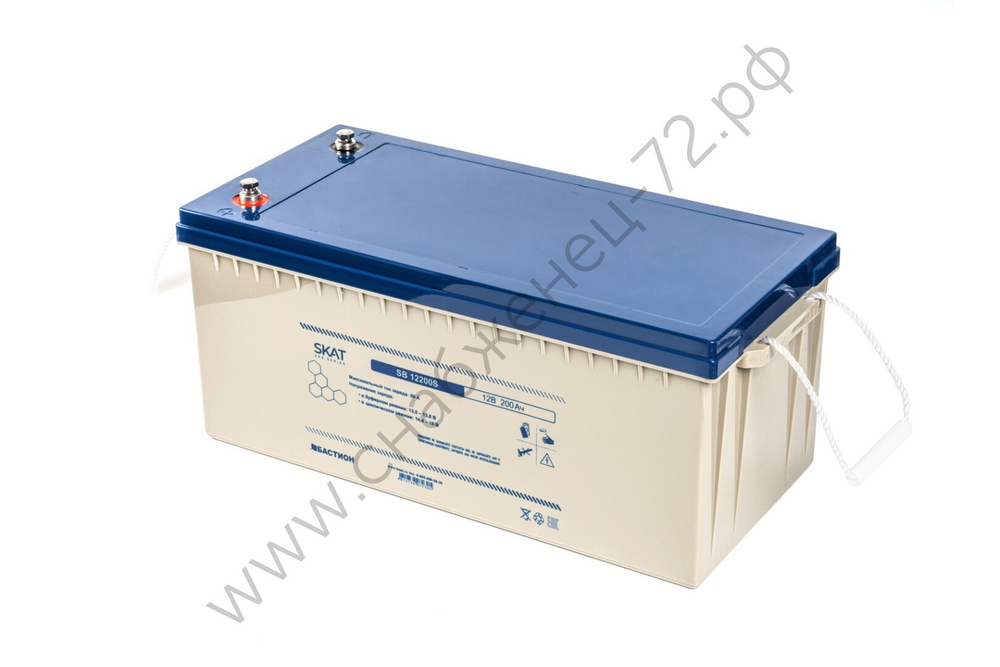 SKAT SB 12200S АКБ свинцово-кислотная тип AGM 12V 200Ач Iзар.66А, клеммы под болт М6
