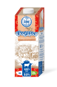 МОЛОКО 3.2% ТБА 1Л РОДНОЕ