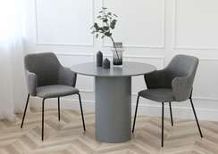 Стол обеденный Type D 90 см основание D 39 см (серый)