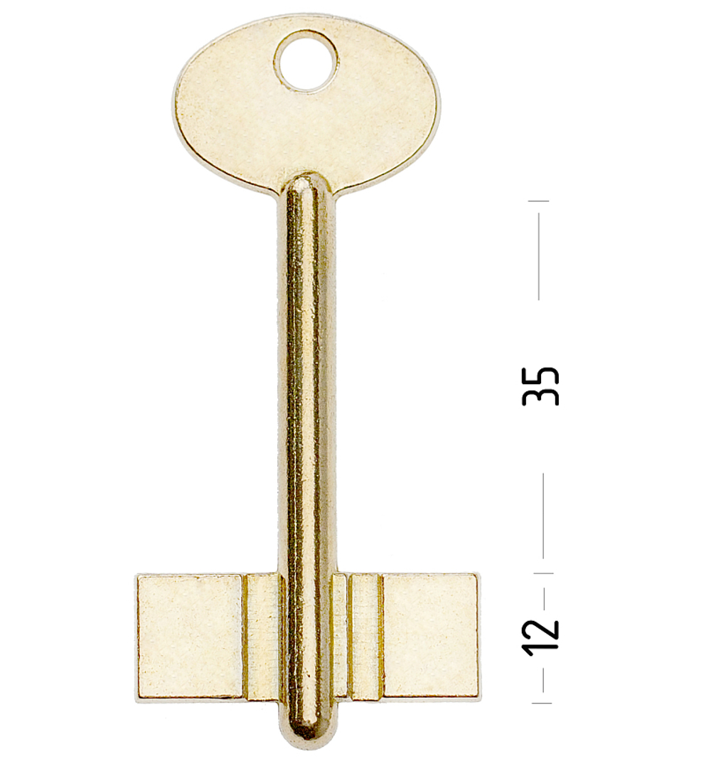 Заготовка сувальдного ключа 14213 TLU14D ТУЛА (желтый)