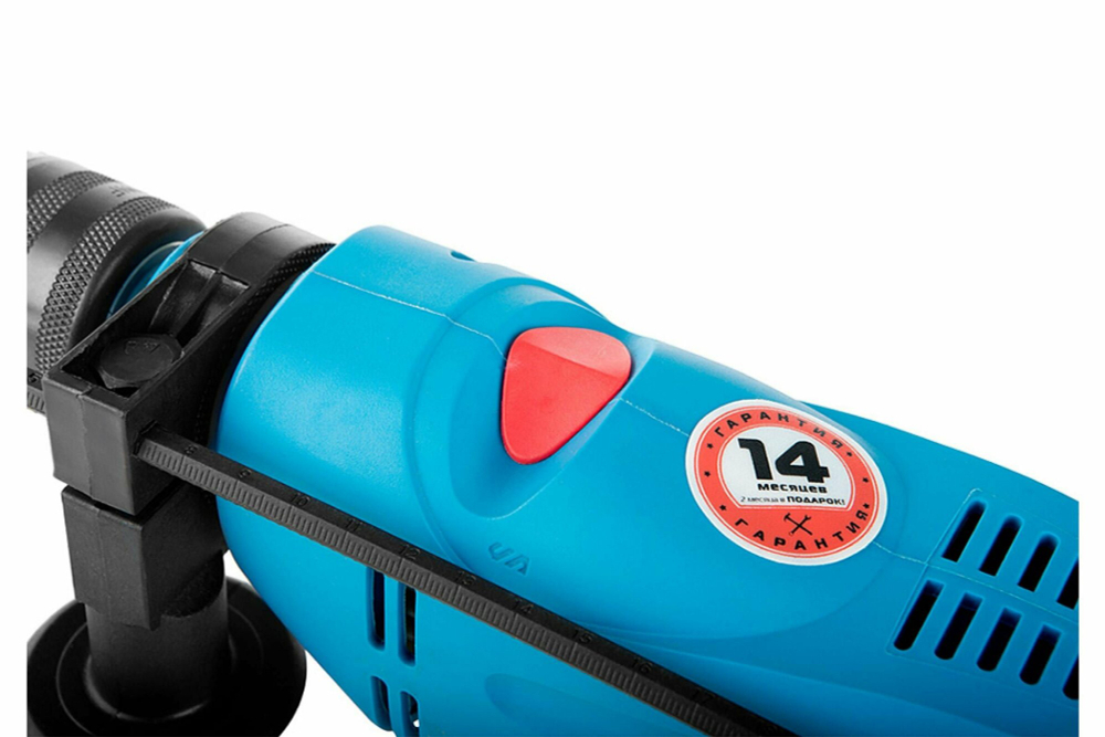 Ударная дрель СОЮЗ ДУС-2190, 900 Вт, без аккумулятора синий