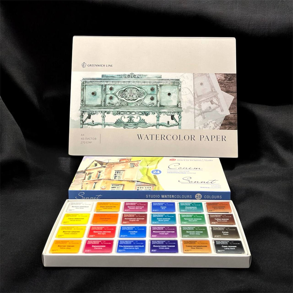 Художественный набор "АКВАРЕЛЬ-начало", рисование акварелью