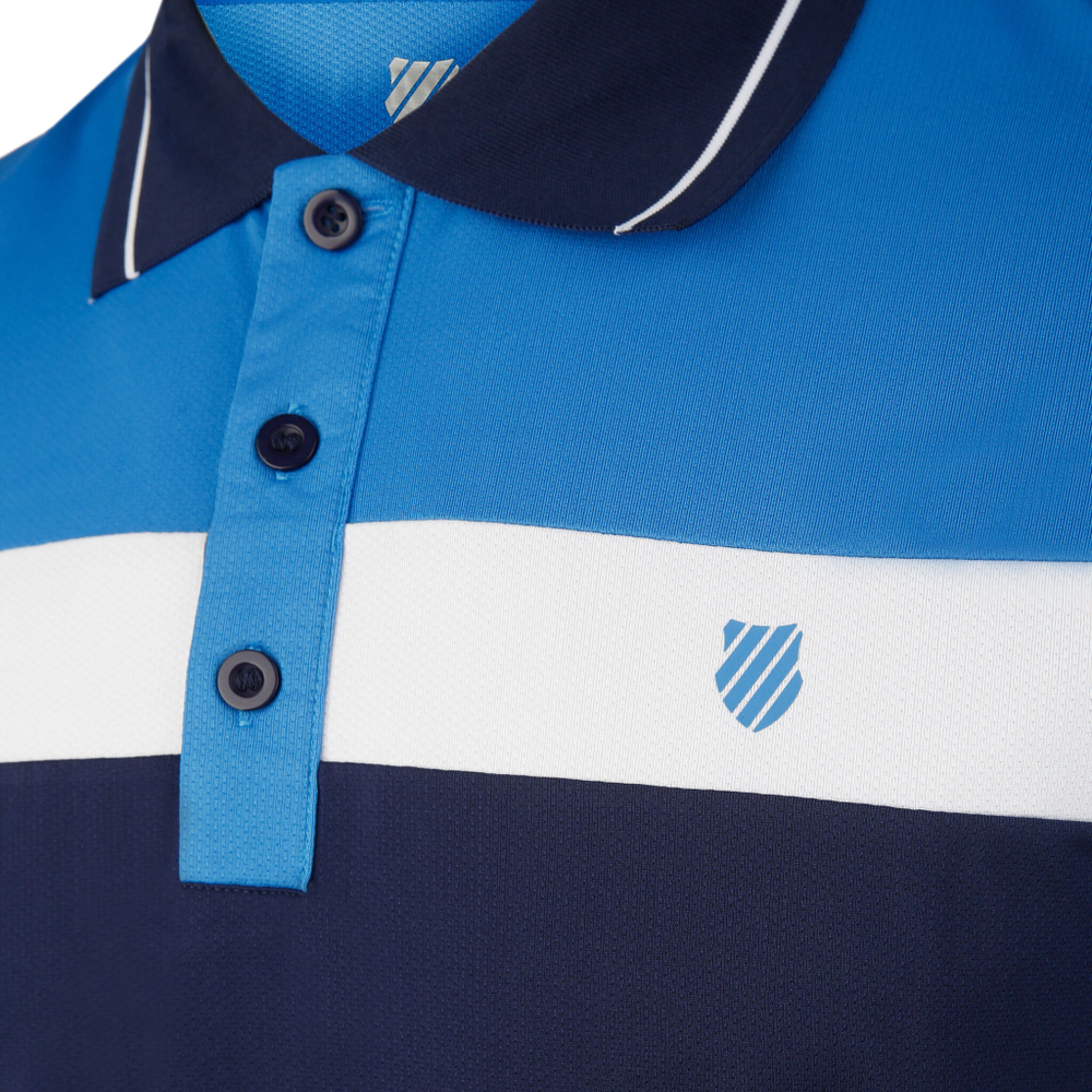 Мужское теннисное поло K-Swiss Core Team Block Polo Men - Blue, White