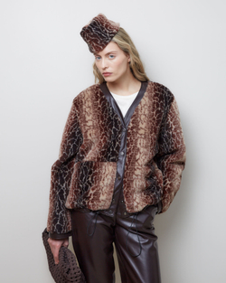 Пилотка из шерсти Стелла Маккартни коричневый/молочный