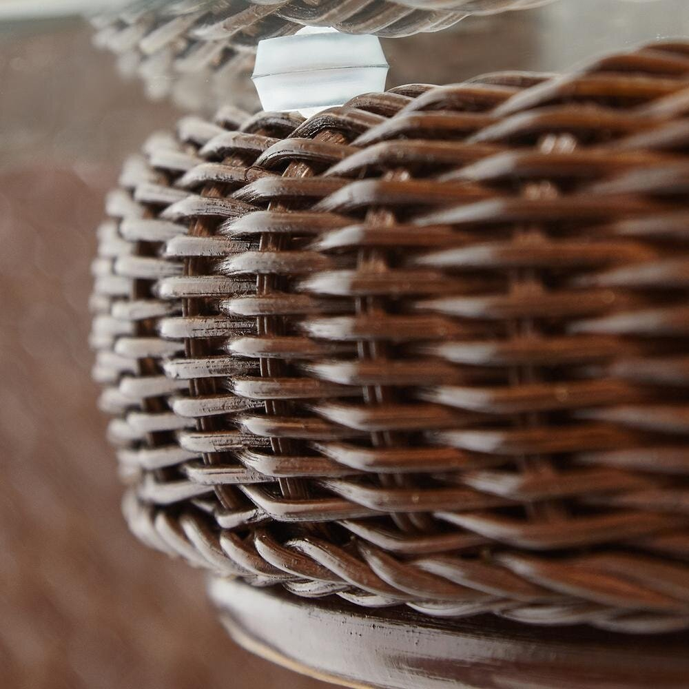 Обеденная группа GRAND 1 Pecan(стол со стеклом+6 кресел+ подушки), натуральный ротанг