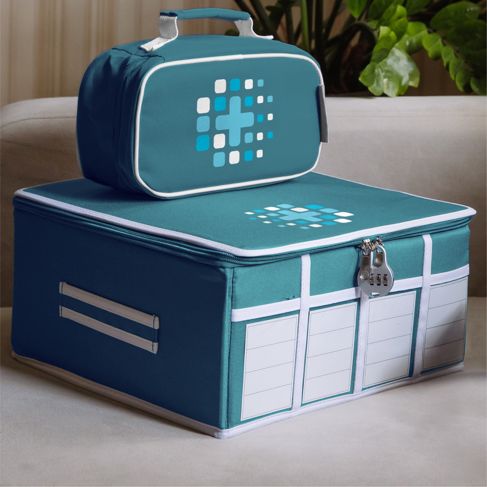 Аптечка домашняя 34х34х16 (голубая)