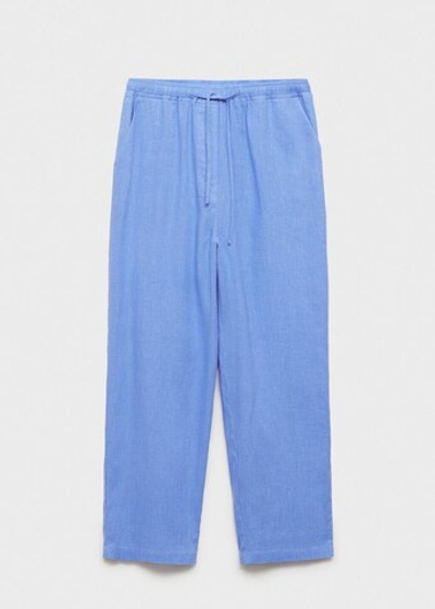 Прямые брюки с хлопком и льном