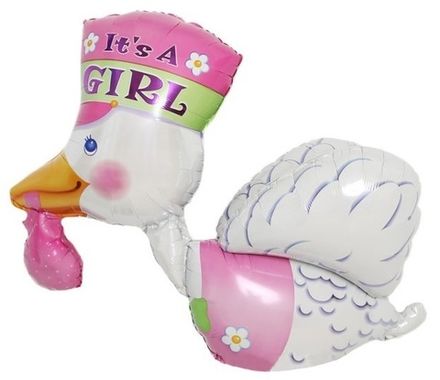 Фигура "Аист It is a Girl" розовый