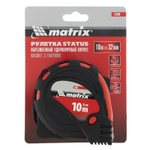 Рулетка Status Magnet 3 fixations,10 м х 32 мм,обрезиненный корпус,зацеп с магнитом Matrix