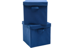 Набор складных коробок для хранения Home One, 30х30х30см, 2шт, крышка в комплекте, синий