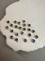 Шатоны 4 мм, Сапфир в золоте, 25 шт