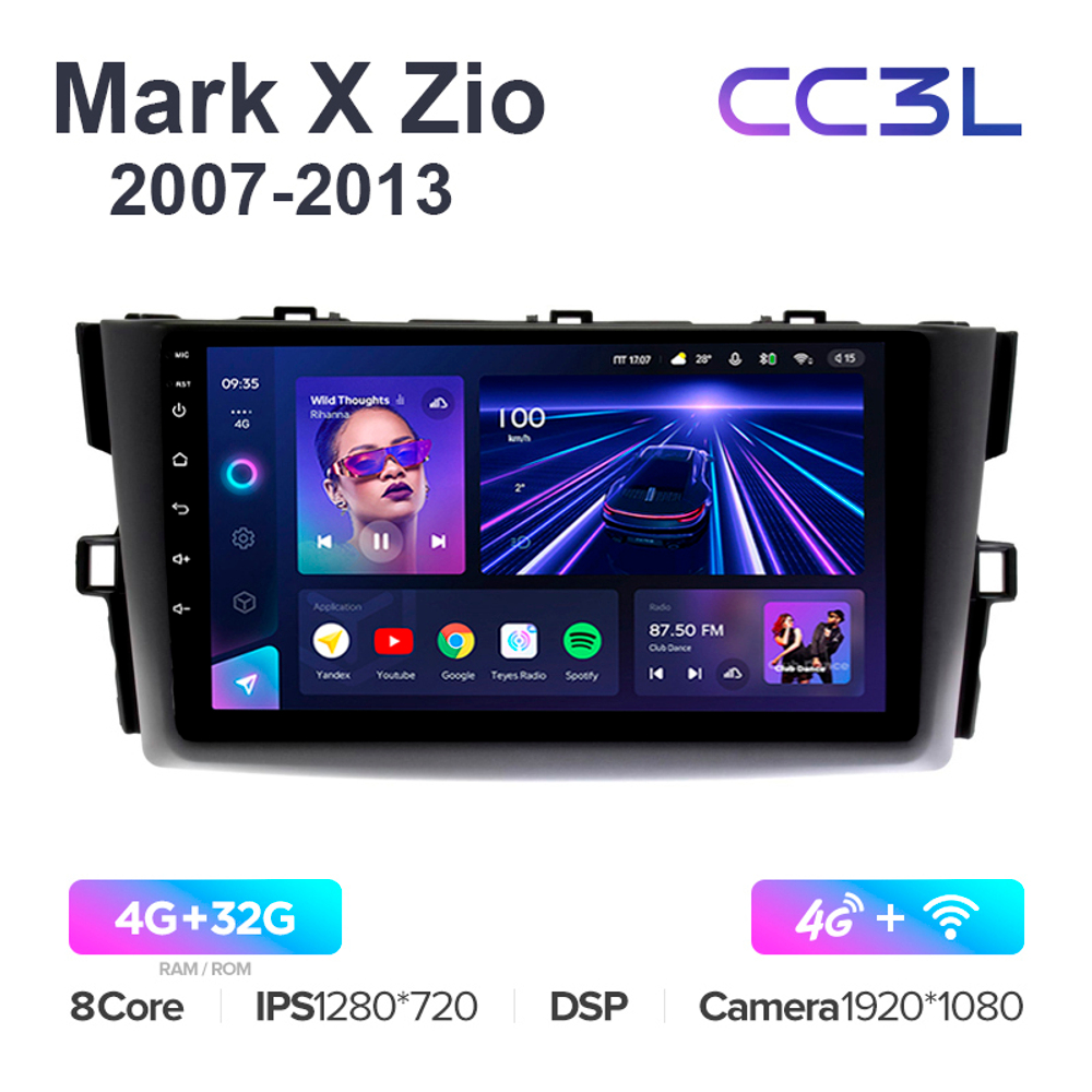 Teyes CC3L 9"для Toyota Mark X Zio 2007-2013