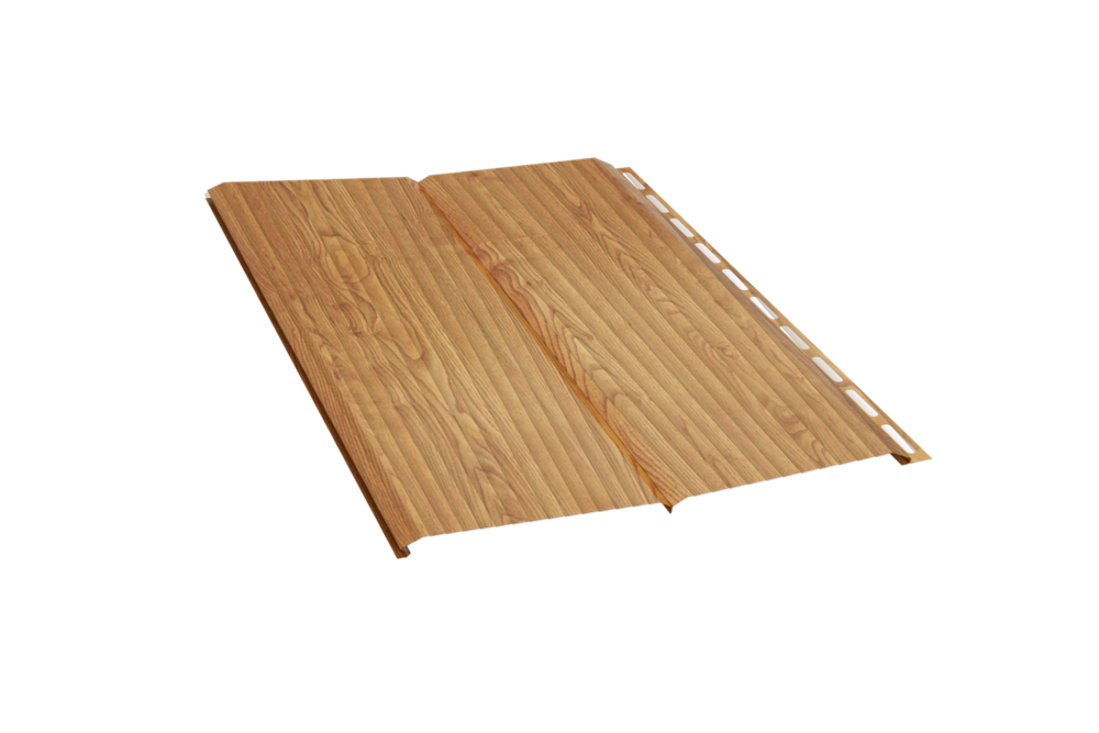 Сайдинг мет Эко Брус PRINT ЗОЛОТОЙ ОРЕХ  0,345(0,320)х6,0м 1,92 кв.м