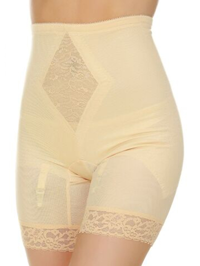 Корсетные панталоны с кружевной отделкой (Размер: 3X) (Цвет: бежевый)