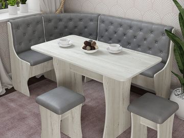 Кухонный уголок bravo "Оливьер" (Сосна винтерберг/Кожзам Mango 13 Grey (BT)) -G/Л3