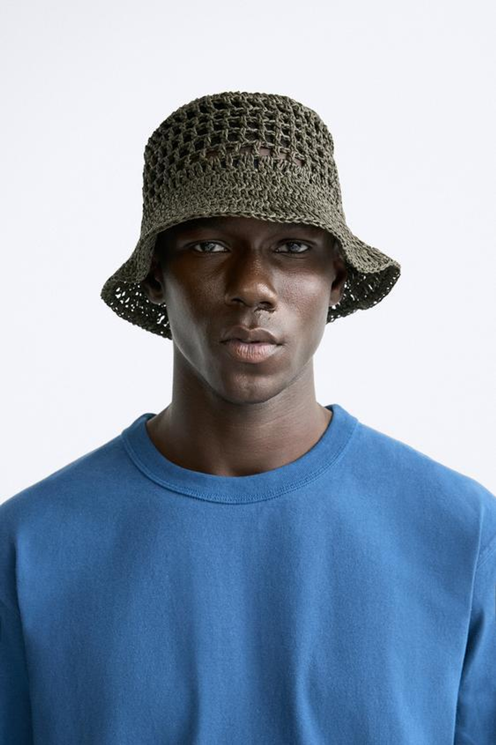 ZARA ПАНАМА ИЗ КРУЖЕВА КРОШЕ, ТЕМНО-КОРИЧНЕВЫЙ