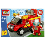 Конструктор пластмассовый 63эл. "Пожарная машина" 3621-PZ (Город мастеров)