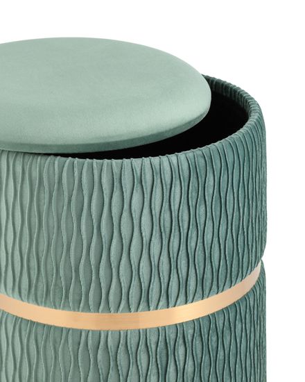 Пуф Джесси с ящиком велюр бирюзовый