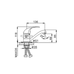 Смеситель для кухни 40к F4529-2-B FRAP (плоск.пов. излив, п/гайку, хром, силумин)