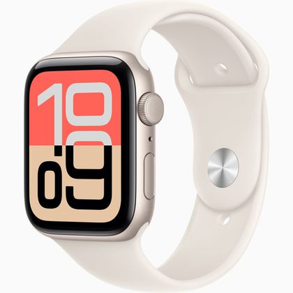 Apple Watch SE 3 (2025) 44mm Starlight Aluminium Case with Starlight Sport Band