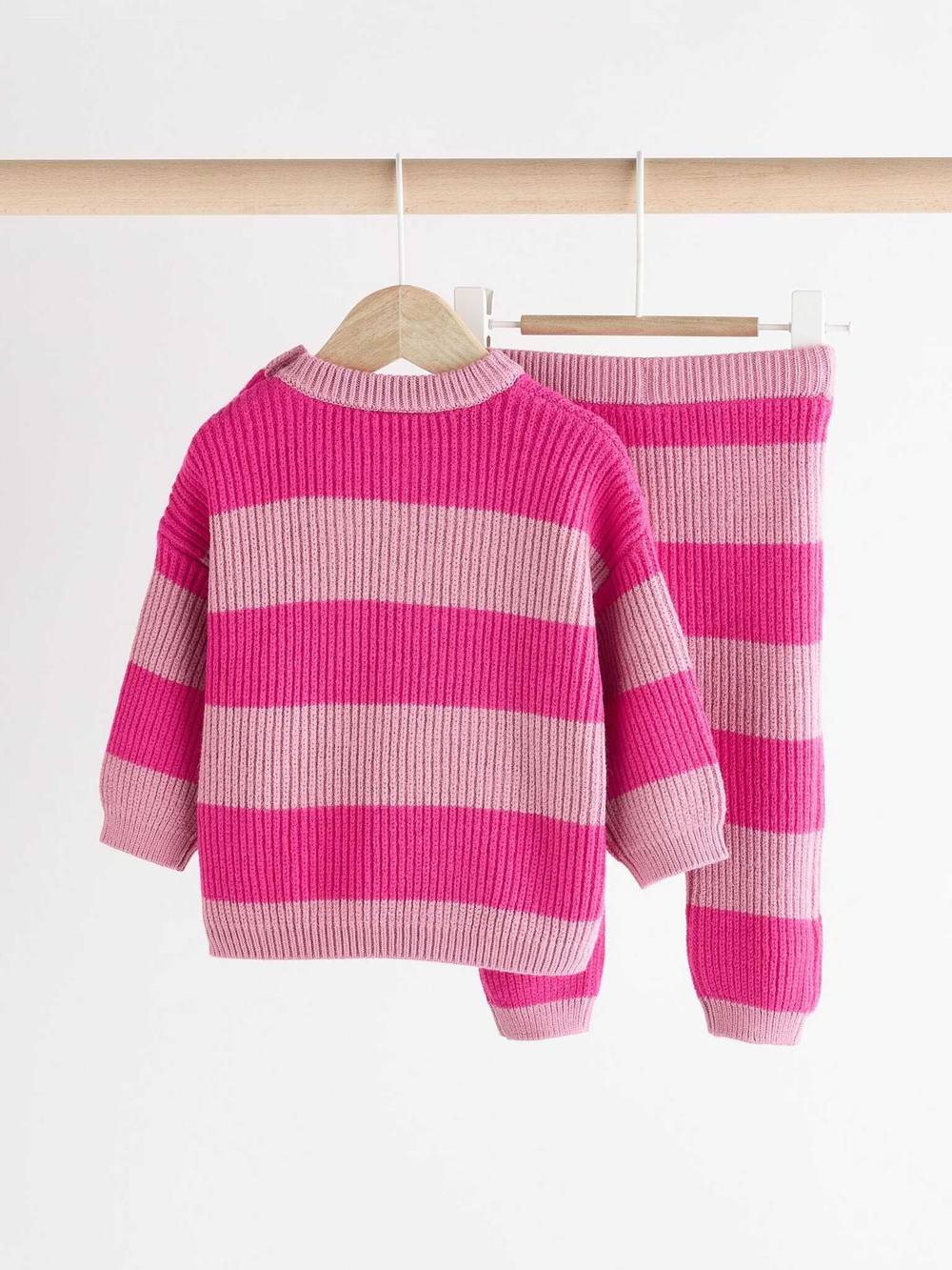 Вязаный джемпер и легенсы в комплекте для малышей Next Q94-939, Розовый