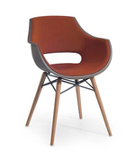 Кресло пластиковое с обивкой Papatya Opal Wox Pro Soft Beech