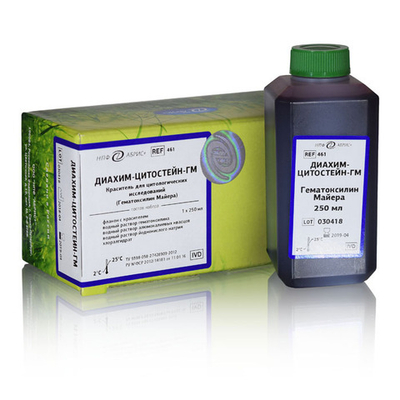 Диахим-ЦитоСтейн-ГМ-(гематоксилин Майера)-набор д/окраски преп. крови и тканей, 250мл, (кат.461),наб