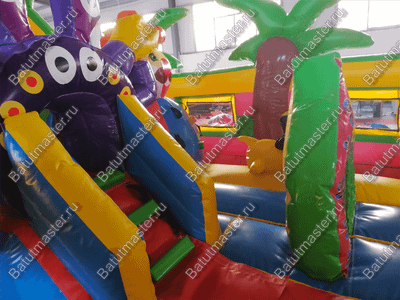 Коммерческий батут "В гостях у дельфинов", 10*5*5 м, с окнами