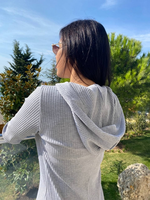 Платье лапша с капюшоном хлопковое