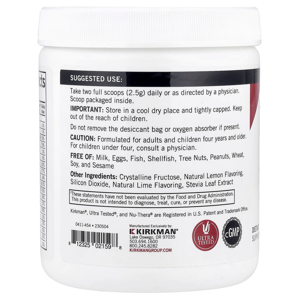 Kirkman Labs, Super Nu-Thera в порошке с P-5-P, натуральным лимоном, 454 г (16 унций)