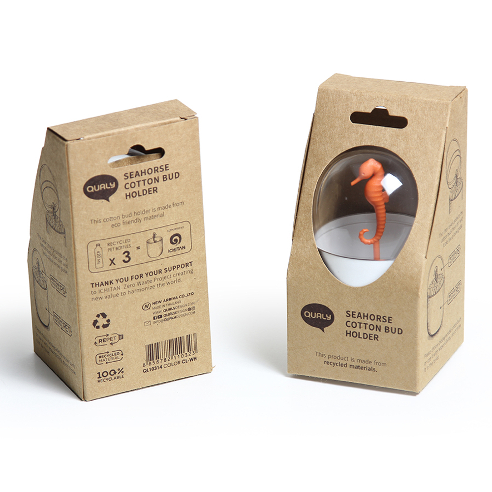 Контейнер для ватных палочек Qualy Seahorse белый