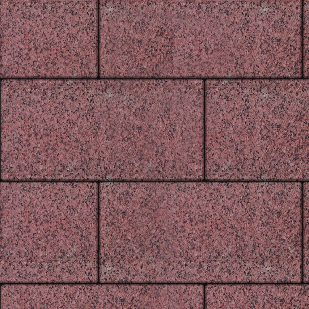 ТРОТУАРНАЯ ПЛИТКА ПРЯМОУГОЛЬНИК - Б.5.П.6 ГРАНИТ КРАСНЫЙ С ЧЕРНЫМ