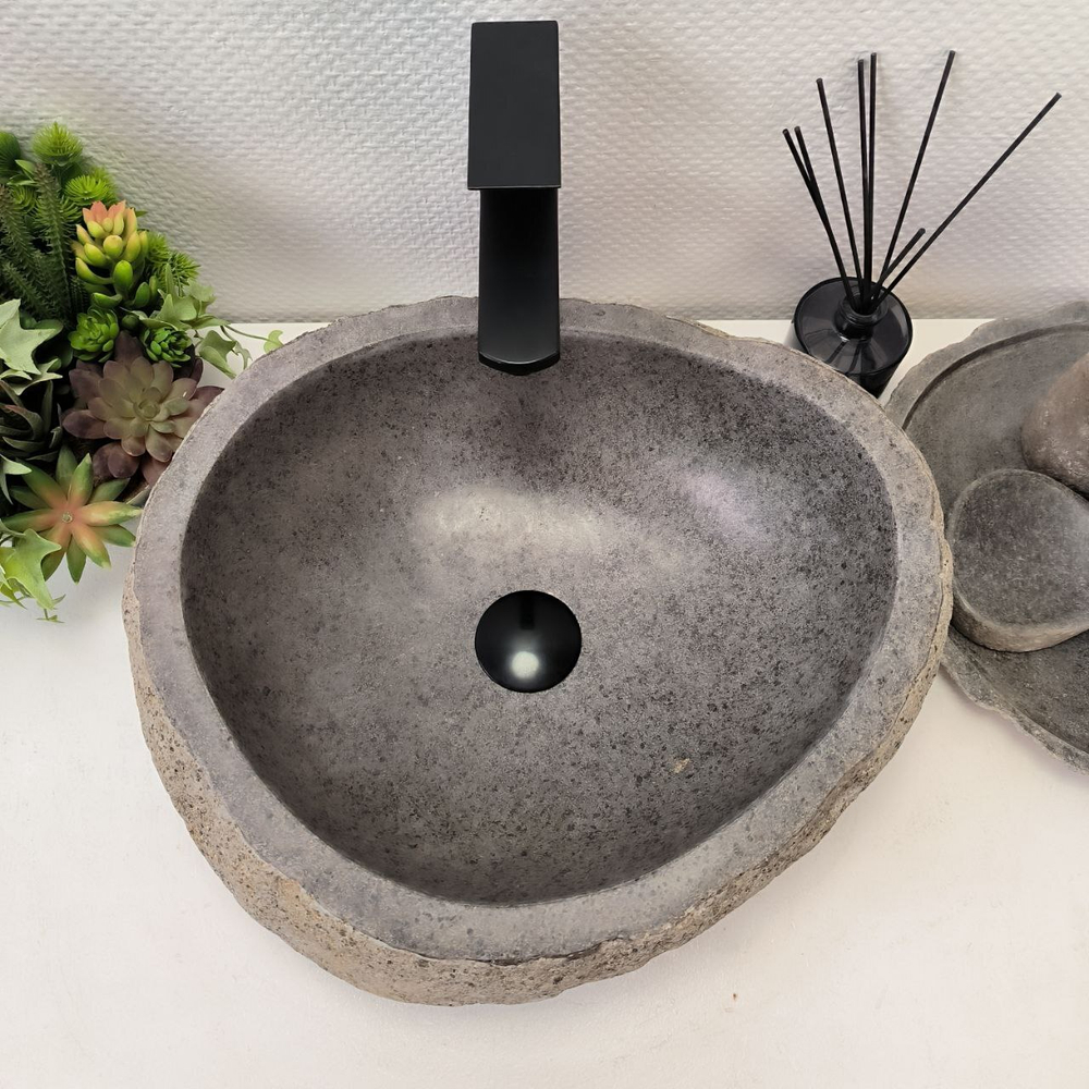 Раковина из речного камня RS-63562 (45*40*16) 0122