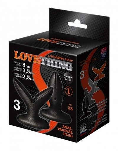 Анально-вагинальный плаг A blooming tulip XS (Цвет: черный)