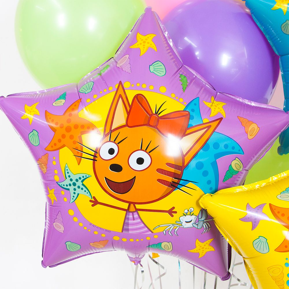 Шар (22''/56 см) Звезда, Три Кота, Карамелька, 1 шт. в уп.